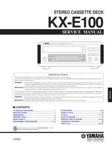 Yamaha KX-E100 Stereo Cassette Deck Service Manual