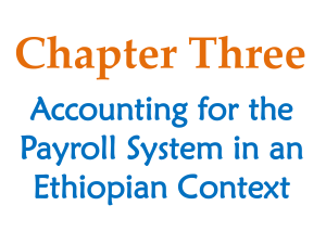 Fundamentals of Accounting II, Chapter3 payroll