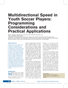 Multidirectional Speed in Youth Soccer Players  Programming Considerations and Practical Applications