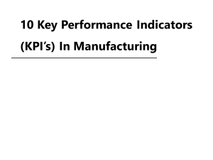 10 KPI's of Manufacturing