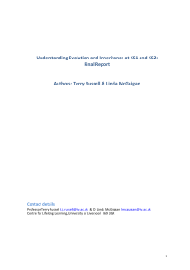 Final report - Understanding evoluation and inheritance - July 2015