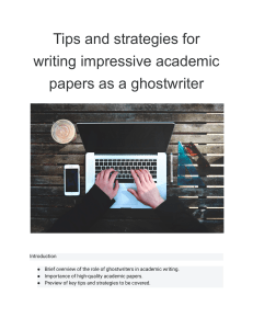 Mastering Academic Ghostwriting  Ultimate Guide to Writing Impressive Papers