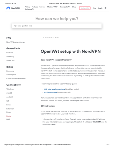 OpenWrt setup with NordVPN   NordVPN support