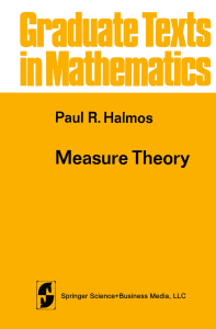 [Halmos] Measure Theory (1950)