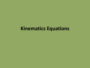 Kinematics Equations Presentation