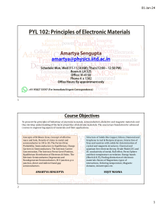 PYL 102 Electronic Materials Course Syllabus