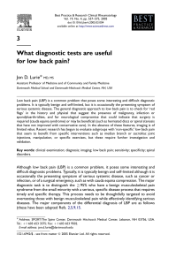 What diagnostic tests are useful for LBP
