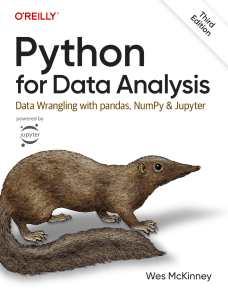Python for Data Analysis Data Wrangling with pandas, NumPy, and Jupyter