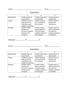 Dialogue Rubric: Fluency & Grammar Assessment