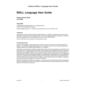 Cadence SKILL Language User Guide [2000]