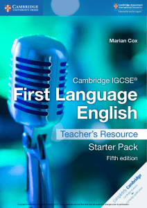 Cambridge IGCSE First Language English Starter Pack