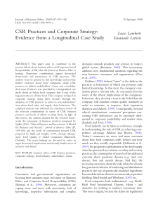 CSR practices and corporate strategy: Evidence from a longitudinal case study
