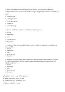 Soal Tentang Sistem Pengisian