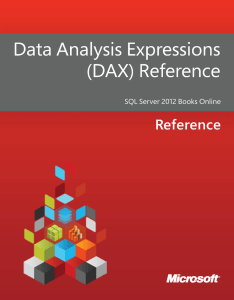 DAX Reference: SQL Server 2012 Data Analysis Expressions