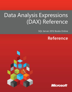 Data Analysis Expressions v2 - DAX - Reference