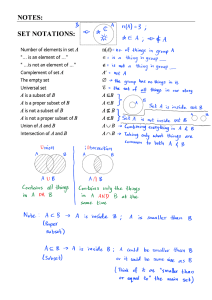 IGCSE Maths - Set Notation Notes