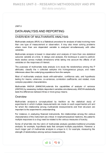 Multivariate Analysis & Reporting: Research Methodology & IPR