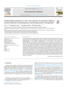 Perfluoroalkyl substances in the urine and hair of preschool children, airborne particles in kindergartens, and drinking water in Hong Kong