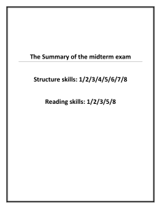 Part 1-The Summary of the midterm exam