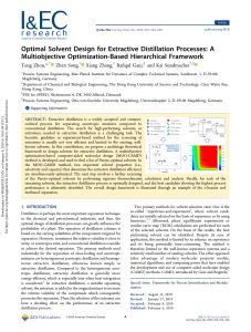 Optimal Solvent Design for Extractive Distillation Processes R Gani