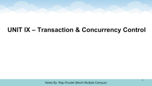 Transaction & Concurrency Control in DBMS