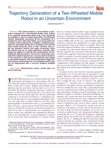 Trajectory Generation for Mobile Robots in Uncertain Environments