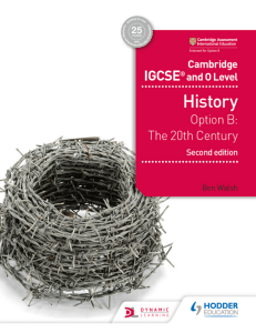 IGCSE and O Level Cambridge History: Option B The 20th Century : 0470