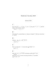 Midterm Calculus 2019