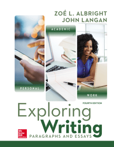 Exploring Writing Paragraphs and Essays by Zoé L. Albright, John Langan 