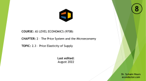 2.3 - Price Elasticity of Supply (T)