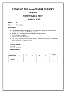 EMS grade 8 Controlled test T 1