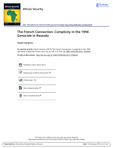 The French complicity in Rwanda genocide 1994 1 1