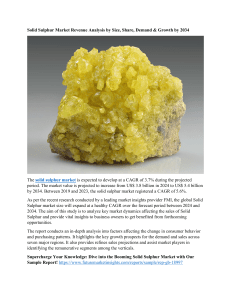 Solid Sulphur Market Revenue Analysis by Size, Share, Demand & Growth by 2034