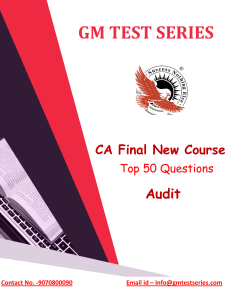 CA Final Audit Top 50 Question May 2021