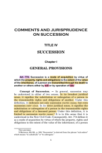 Succession Law: General Provisions & Definitions