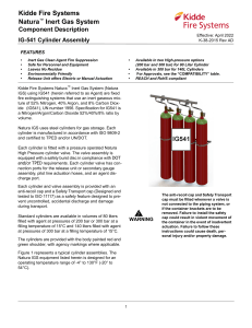 Kidde Natura Inert Gas System IG-541 Agent Cylinder Assembly K-38-2015