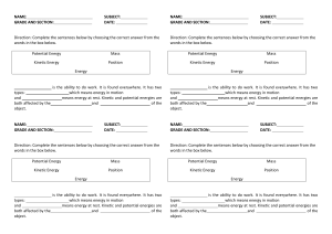 PK ENERGY WORKSHEET