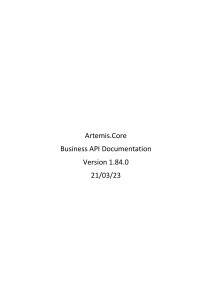 Artemis.Core - Business API 1.84.0