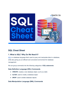 SQL Cheat Sheats