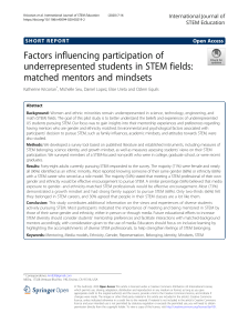 STEM Participation: Mentors & Mindsets