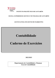 Caderno exercícios Contabilidade LGM 2022-2023