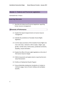 HR Legislation: Federal & Provincial Laws in Canada