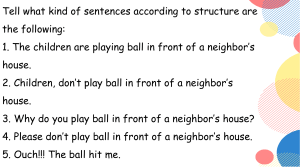 grade 5 imprerative sentence
