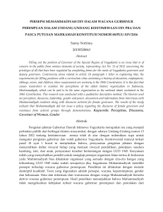 PERSEPSI MUHAMMADIYAH DIY DALAM WACANA GUBERNUR (1)