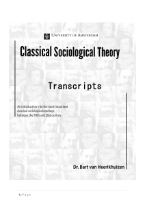 Trancripts MOOC Classical Sociological Theory