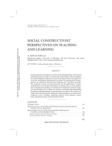 SOCIAL CONSTRUCTIVIST Palinscar (1998)