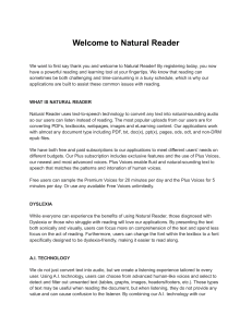 NaturalReader welcome
