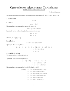 Operaciones Algebráicas Cartesianas
