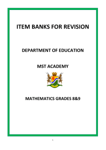 Math Test Bank Grades 8 & 9