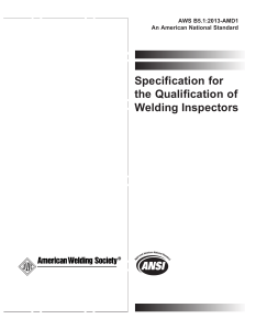 Specification for the Qualifications of Welding Inspectors